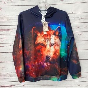 Galaxy Wolf Unisex Pullover Hoodie